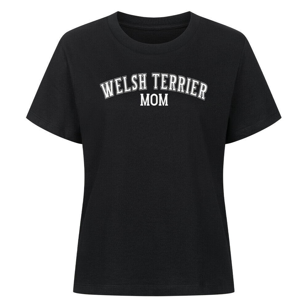 Premium Damen-Shirt "Welsh Terrier - MOM" Schwarz – hunde-shirt.de