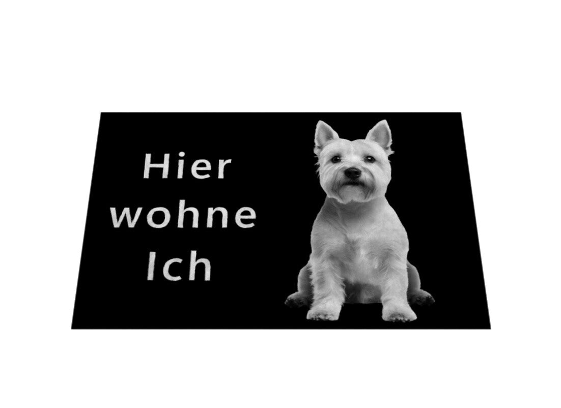 Fußmatte "Westie - Hier wohne Ich" – hunde-shirt.de