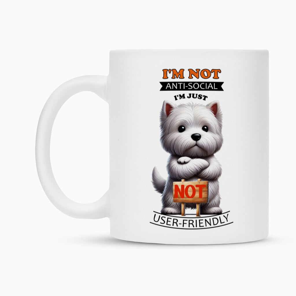 Tasse "Westie - Anti-Social" – hunde-shirt.de