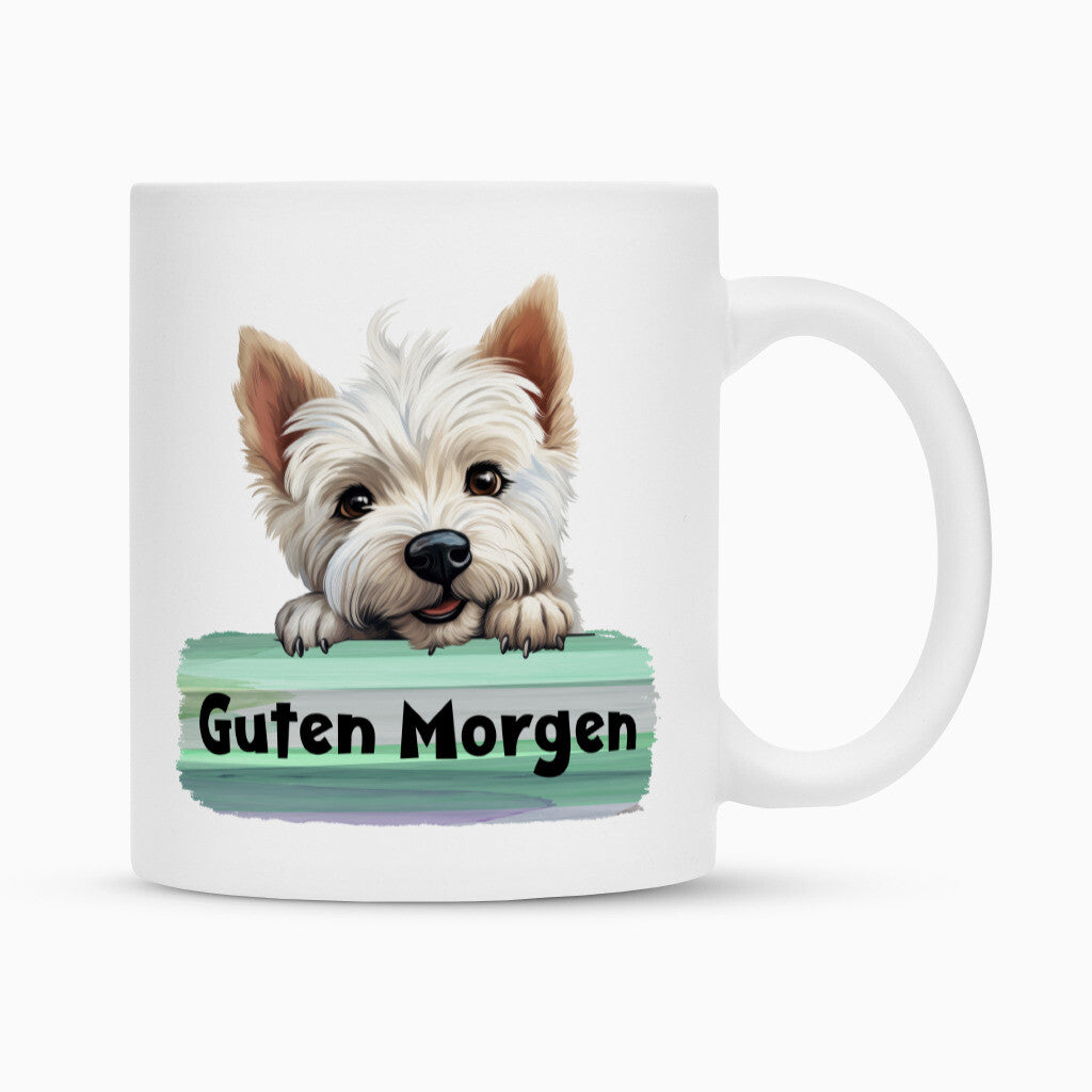 Tasse "Westie - Guten Morgen" Weiß – hunde-shirt.de