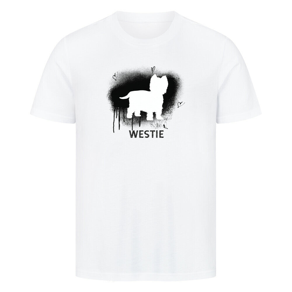 Premium T-Shirt "Westie - Brush" Weiß – hunde-shirt.de