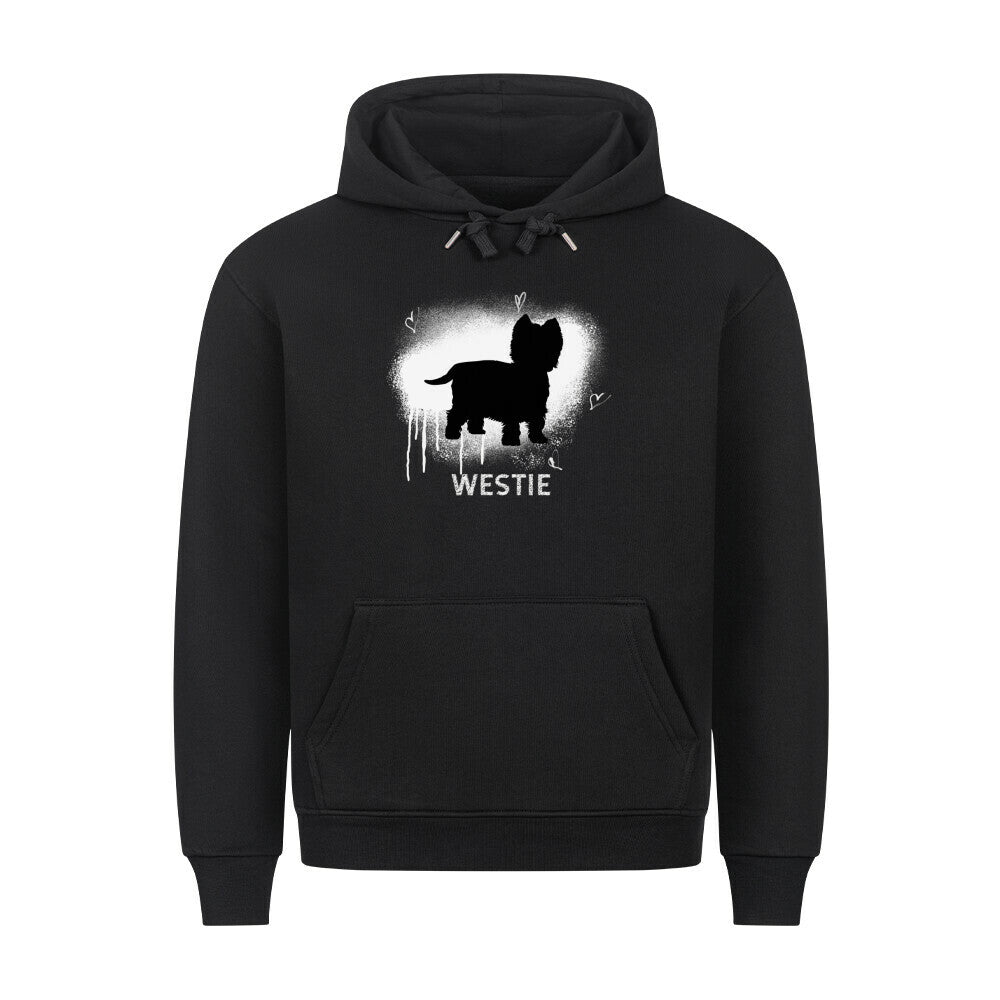 Premium Hoodie "Westie - Brush" Schwarz – hunde-shirt.de