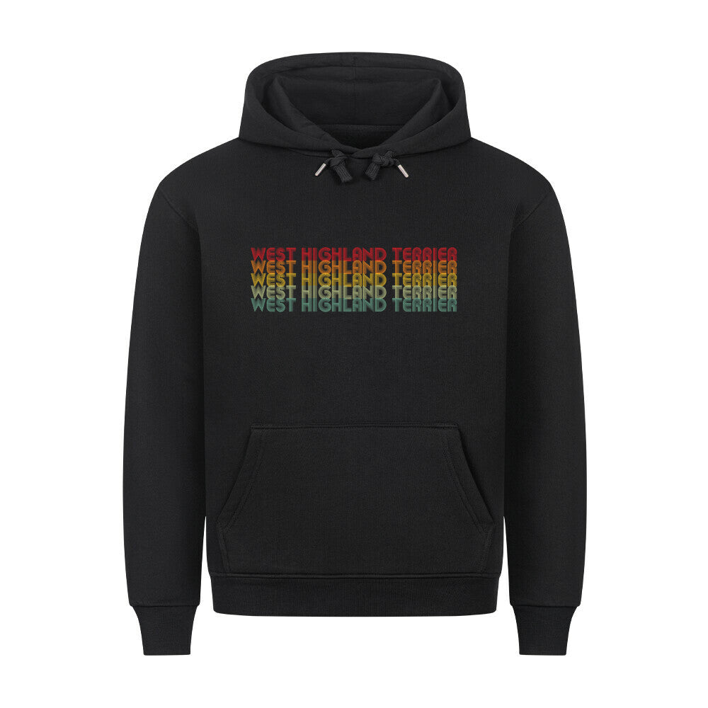 Premium Hoodie "Westie - RETRO" Schwarz – hunde-shirt.de