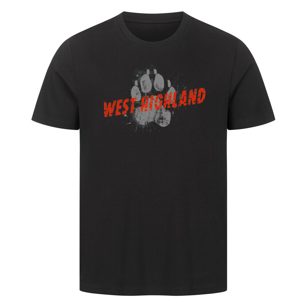 Premium T-Shirt "West Highland - PAW" Schwarz – hunde-shirt.de