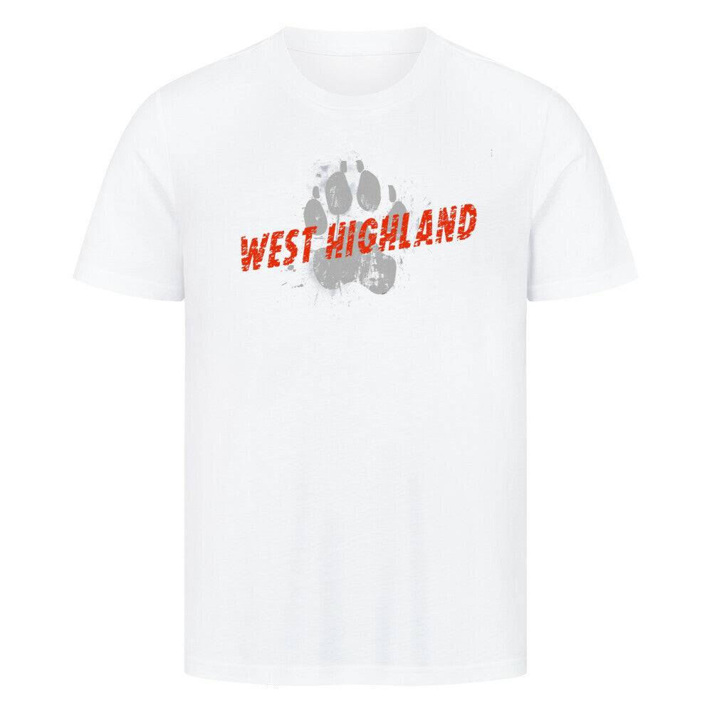 Premium T-Shirt "West Highland - PAW" Weiß – hunde-shirt.de