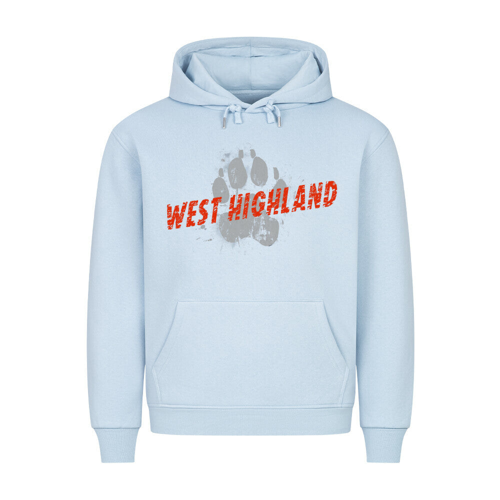 Premium Hoodie "West Highland - PAW" Babyblau – hunde-shirt.de