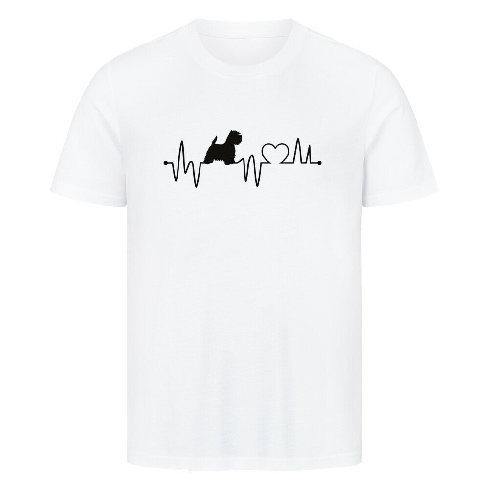 Premium T-Shirt "Westie - Heartbeat" Weiß – hunde-shirt.de