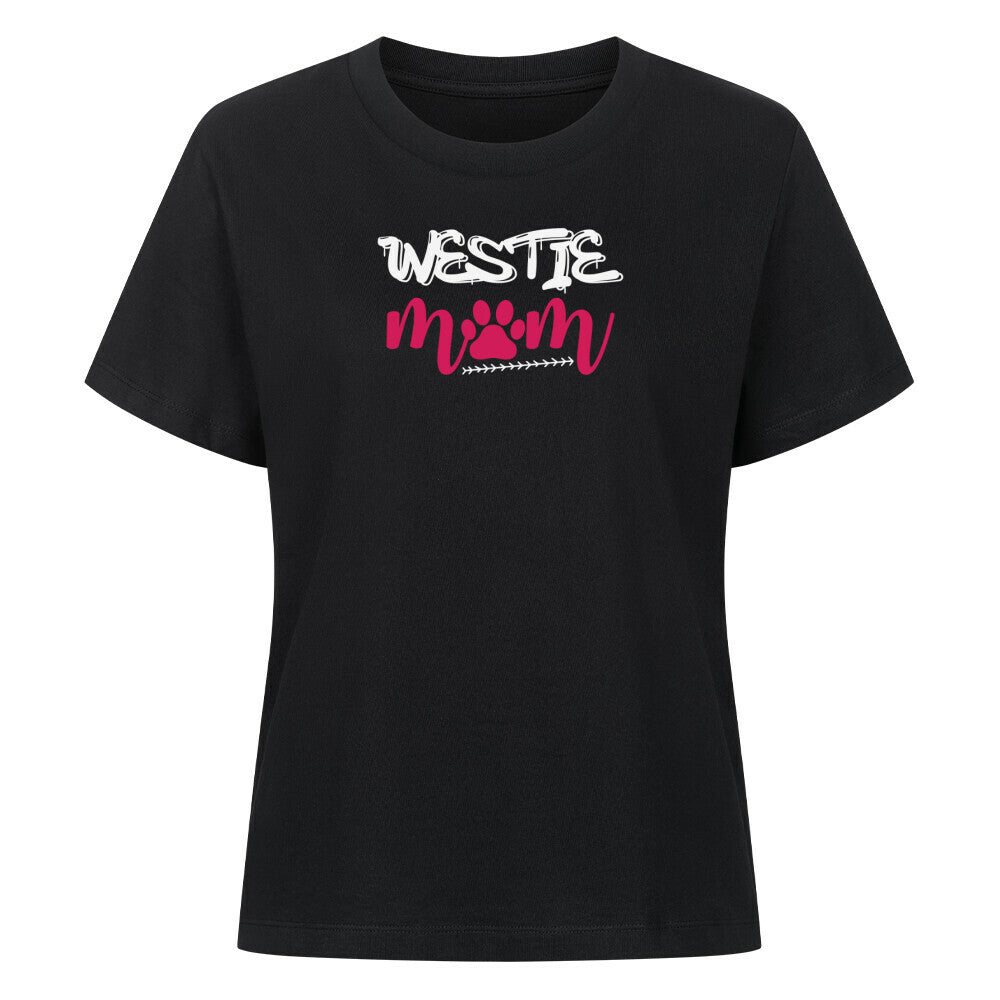 Premium Damen-Shirt "Westie - Mom" Schwarz – hunde-shirt.de