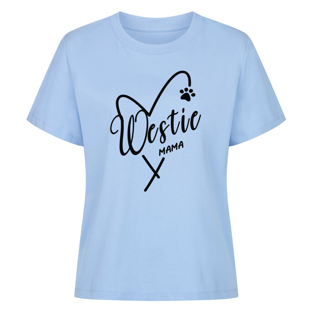 Premium Damen-Shirt "Westie - Mama" Sky Blue – hunde-shirt.de