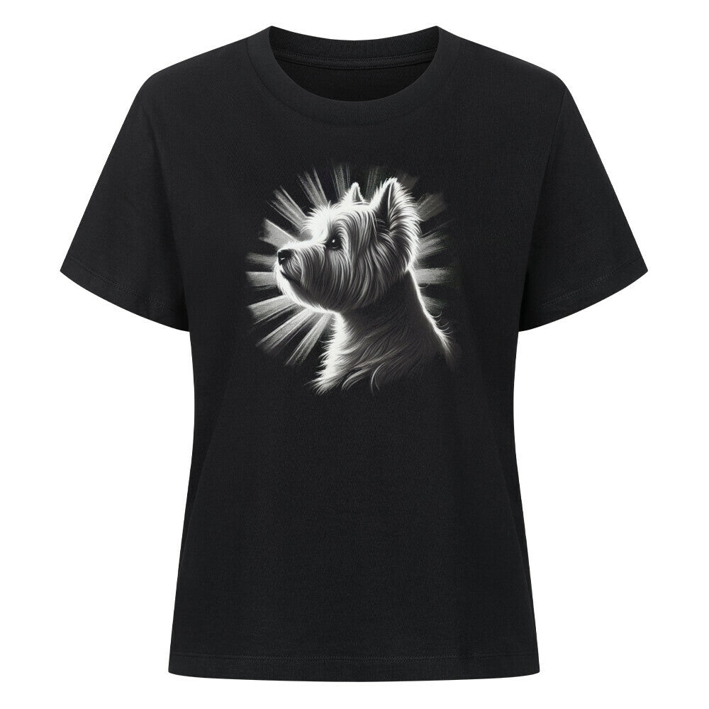Premium Damen-Shirt "Westie - Shine" Schwarz – hunde-shirt.de