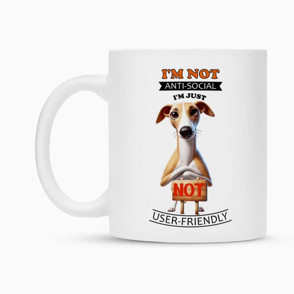 Tasse "Whippet - Anti-Social" – hunde-shirt.de