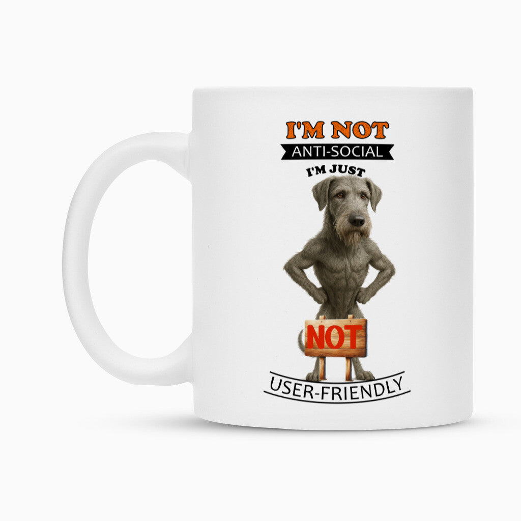 Tasse "Irischer Wolfshund - Anti-Social" – hunde-shirt.de