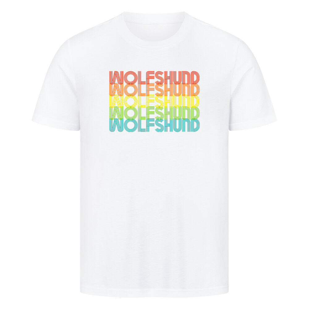 Premium T-Shirt "Irischer Wolfshund - RETRO" Weiß – hunde-shirt.de