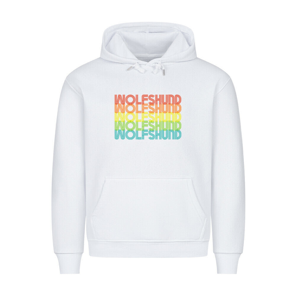Premium Hoodie "Irischer Wolfshund - RETRO" Weiß – hunde-shirt.de