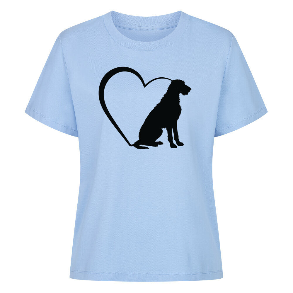 Premium Damen-Shirt "Irischer Wolfshund - Mein Herz" Sky Blue – hunde-shirt.de