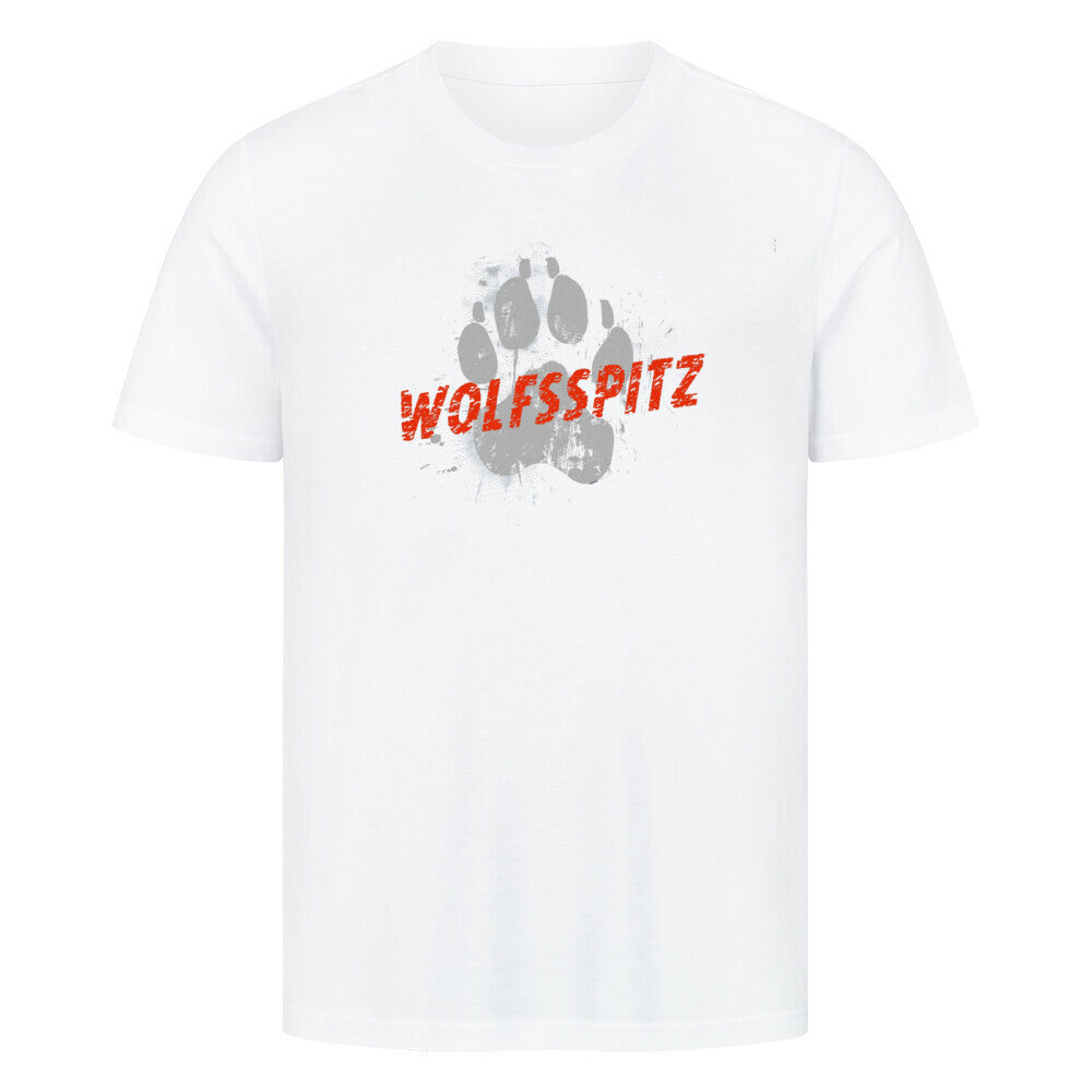 Premium T-Shirt "Wolfsspitz - PAW" Weiß – hunde-shirt.de