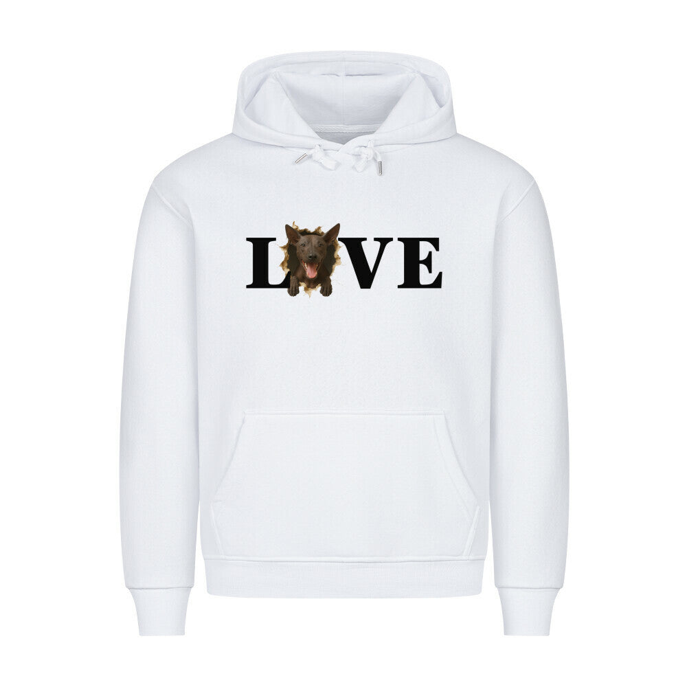 Premium Hoodie "Xolo - LOVE" Weiß – hunde-shirt.de