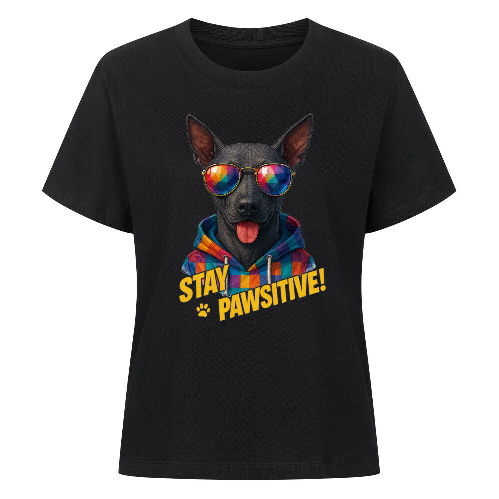 Premium Damen-Shirt "Xolo - Pawsitive!" Schwarz – hunde-shirt.de