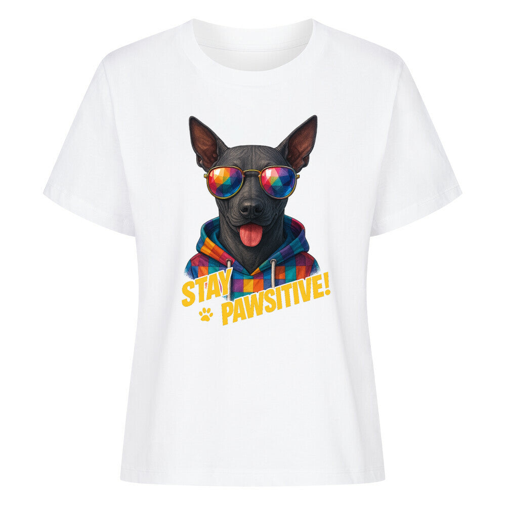 Premium Damen-Shirt "Xolo - Pawsitive!" Weiß – hunde-shirt.de