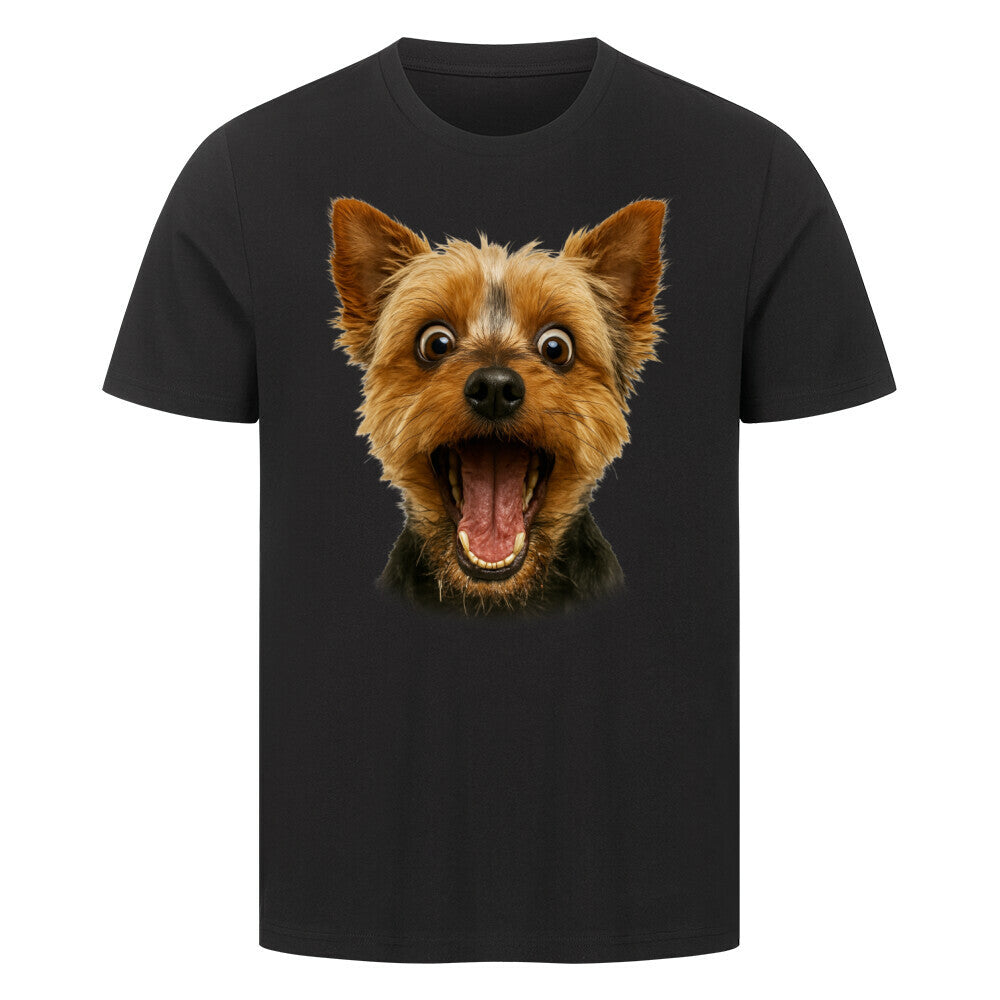 Premium T-Shirt "Yorkie - FUN" Schwarz – hunde-shirt.de