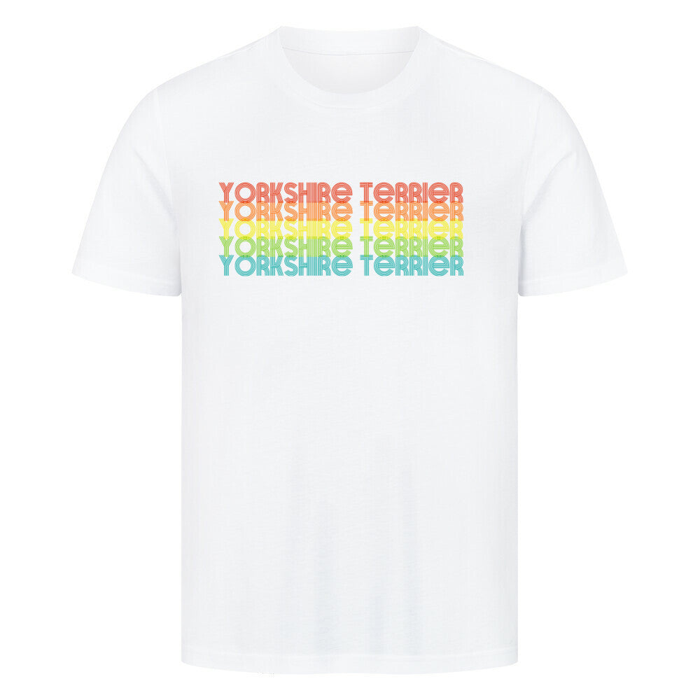 Premium T-Shirt "Yorkshire Terrier - RETRO" Weiß – hunde-shirt.de