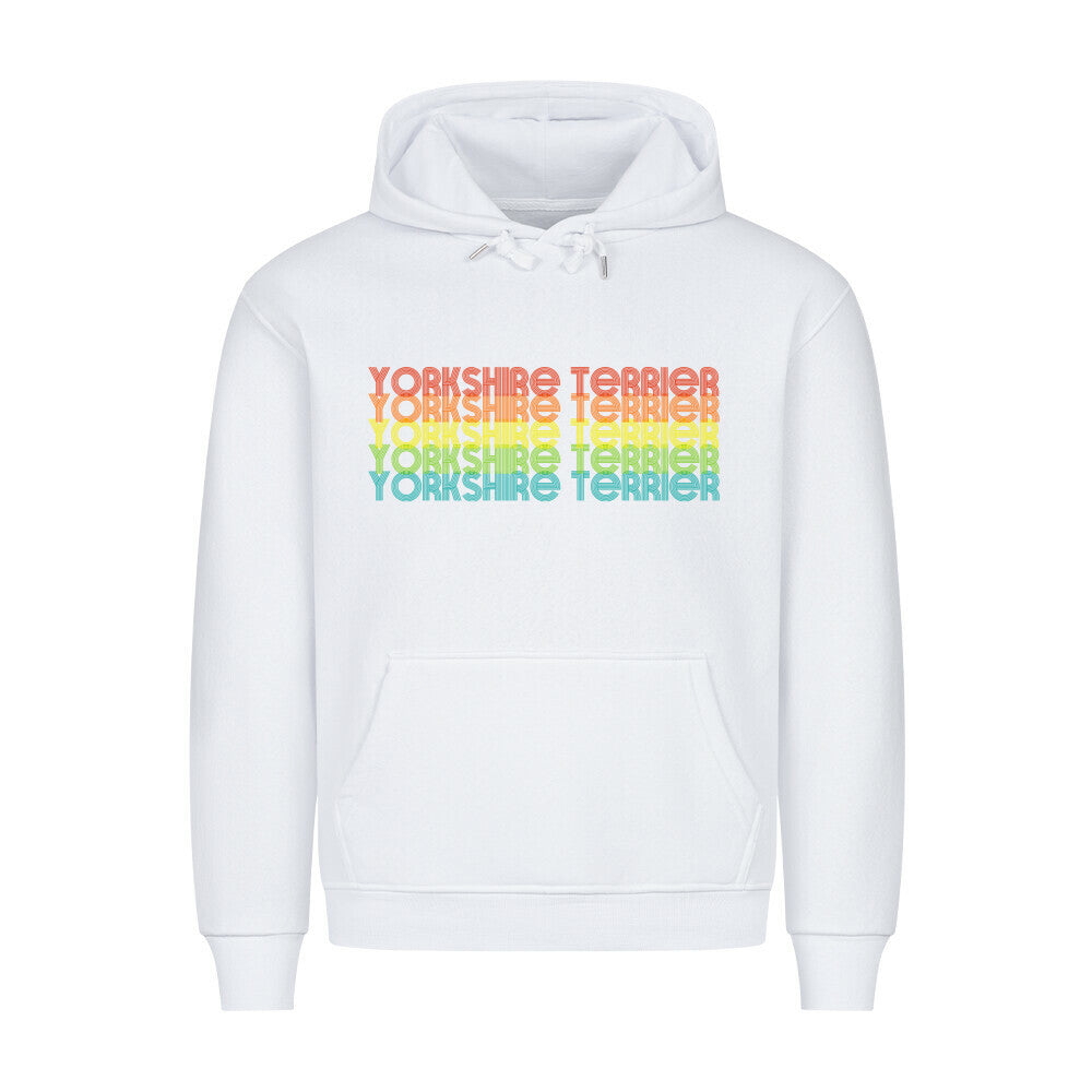 Premium Hoodie "Yorkshire Terrier - RETRO" Weiß – hunde-shirt.de