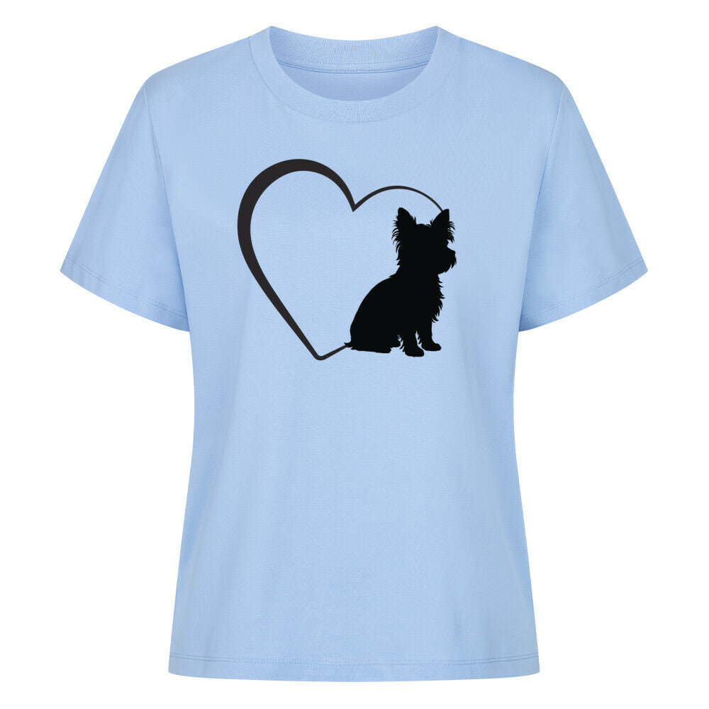 Premium Damen-Shirt "Yorkie - Mein Herz" Sky Blue – hunde-shirt.de