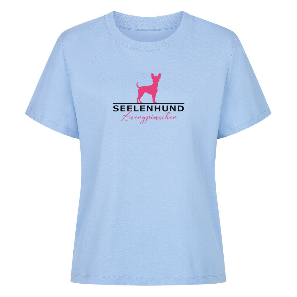 Premium Damen-Shirt "Zwergpinscher - Seelenhund" Sky Blue – hunde-shirt.de