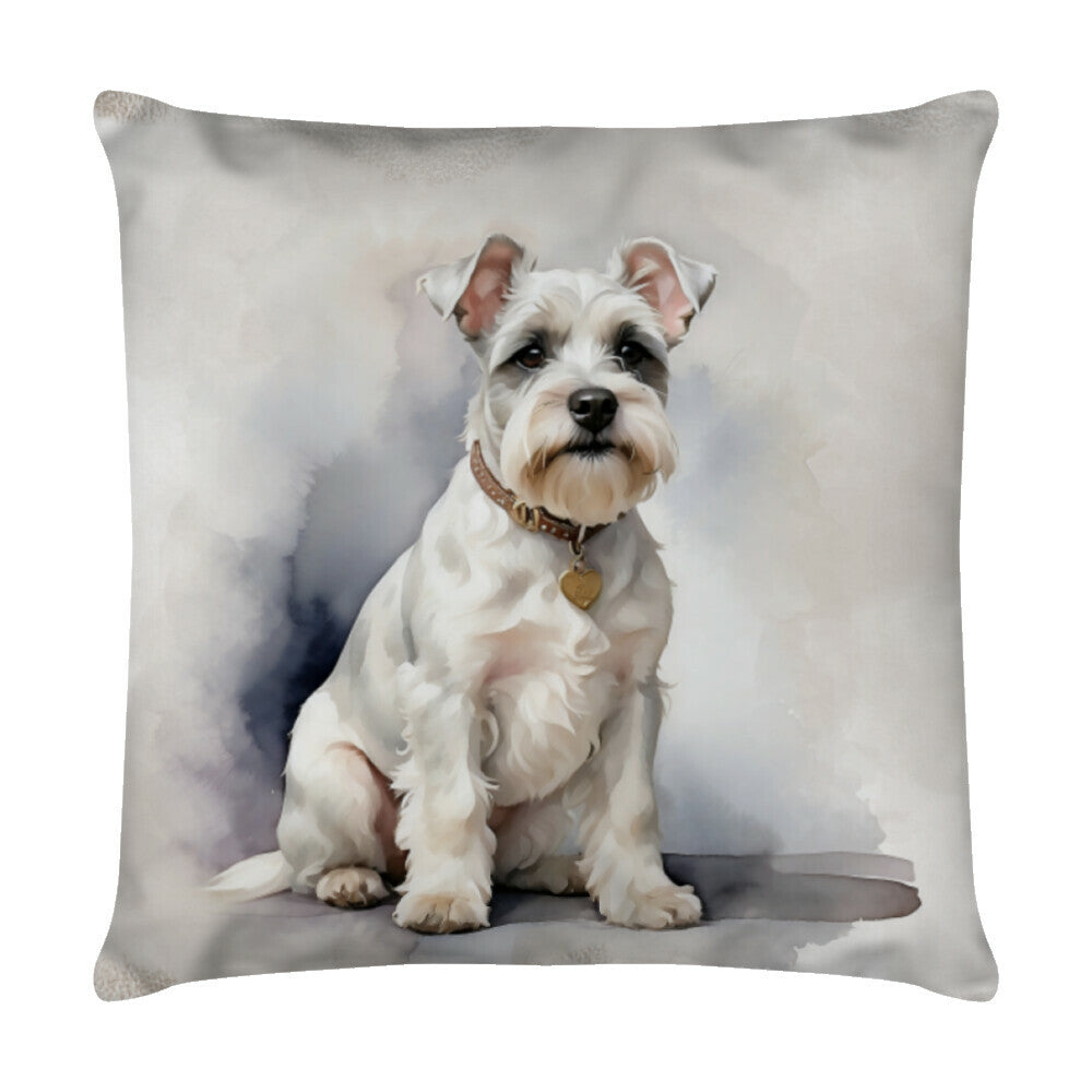 Kissen "Zwergschnauzer weiß - Dreamer" Weiß – hunde-shirt.de