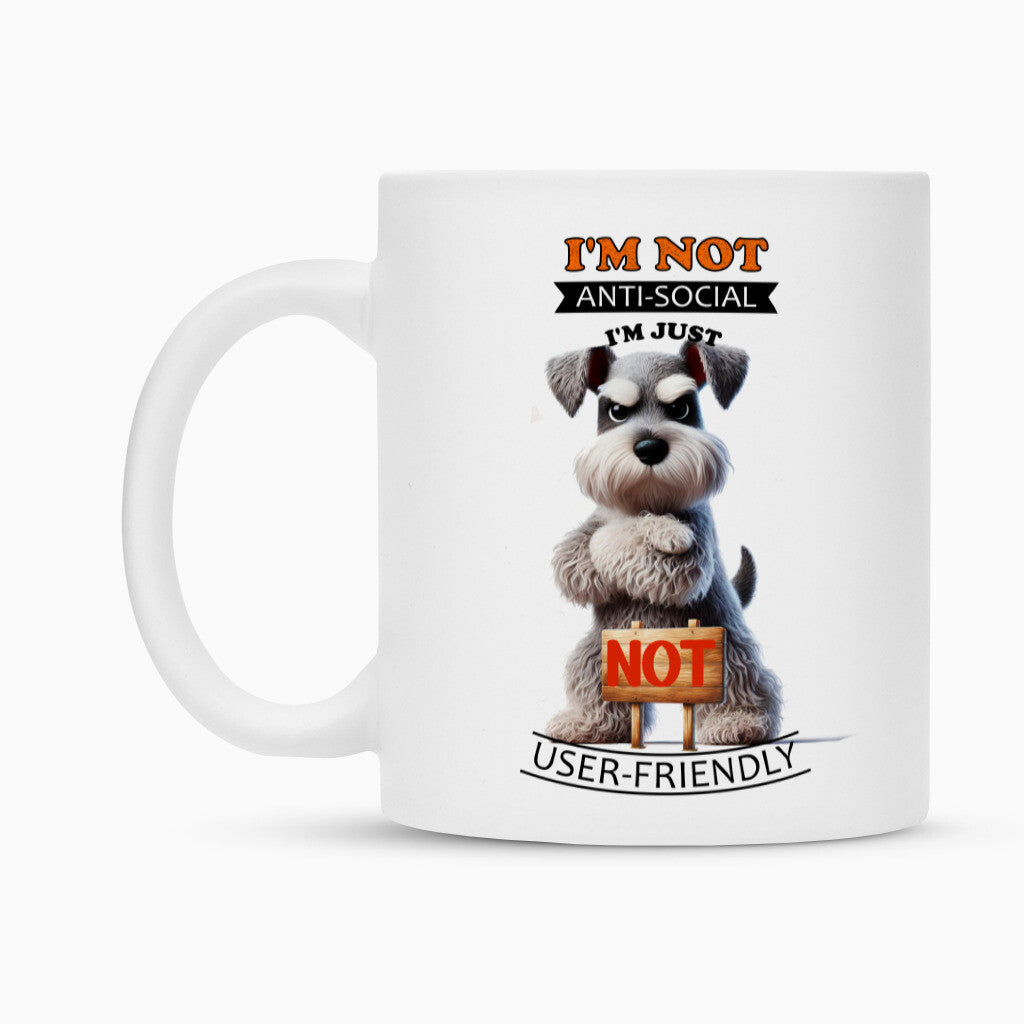 Tasse "Zwergschnauzer - Anti-Social" – hunde-shirt.de