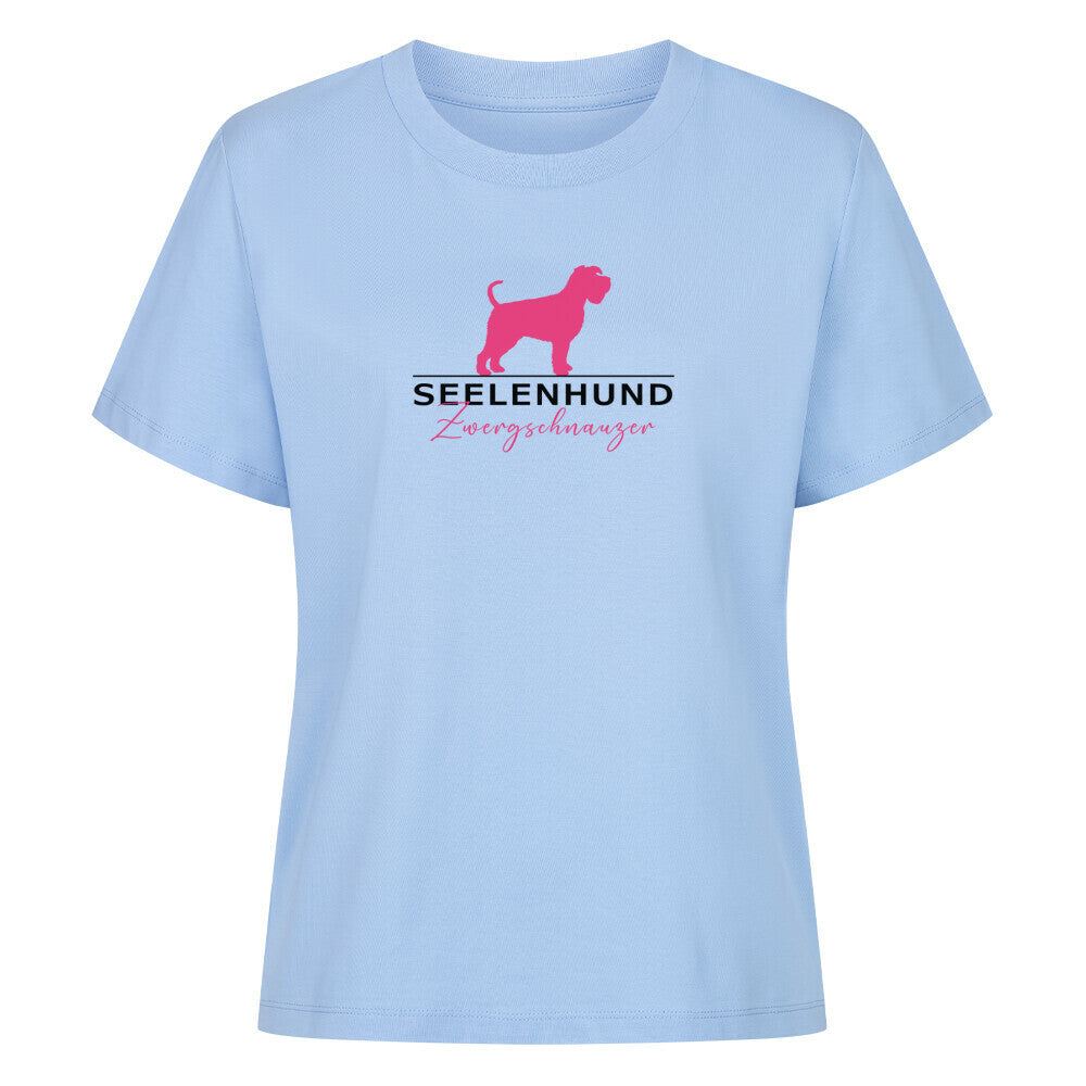 Premium Damen-Shirt "Zwergschnauzer - Seelenhund" Sky Blue – hunde-shirt.de
