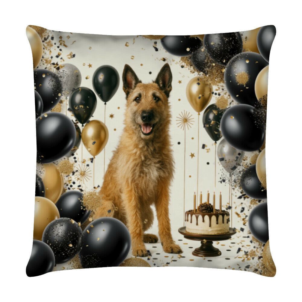 Kissen "Laekenois - Geburtstag" Weiß – hunde-shirt.de