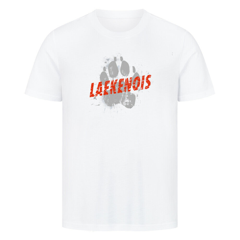 Premium T-Shirt "Laekenois - PAW" Weiß – hunde-shirt.de