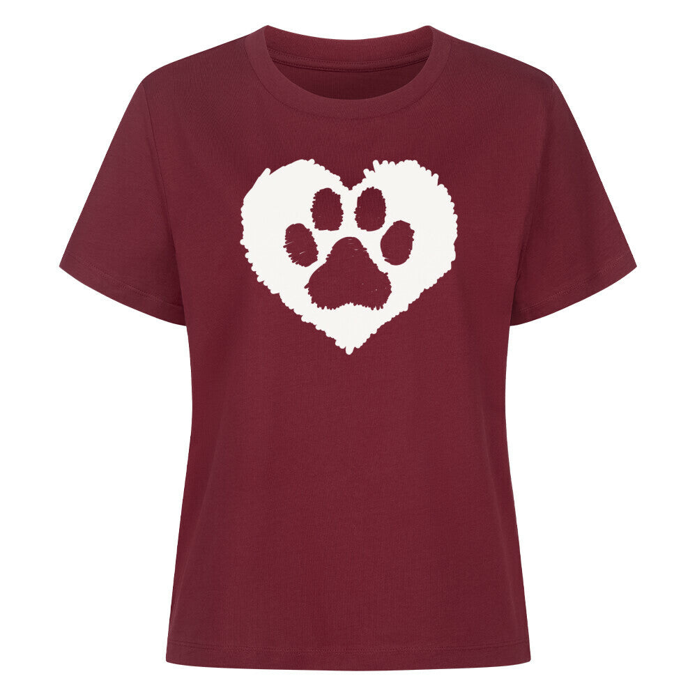 Premium Damen-Shirt "Hundeliebe" Burgunder – hunde-shirt.de