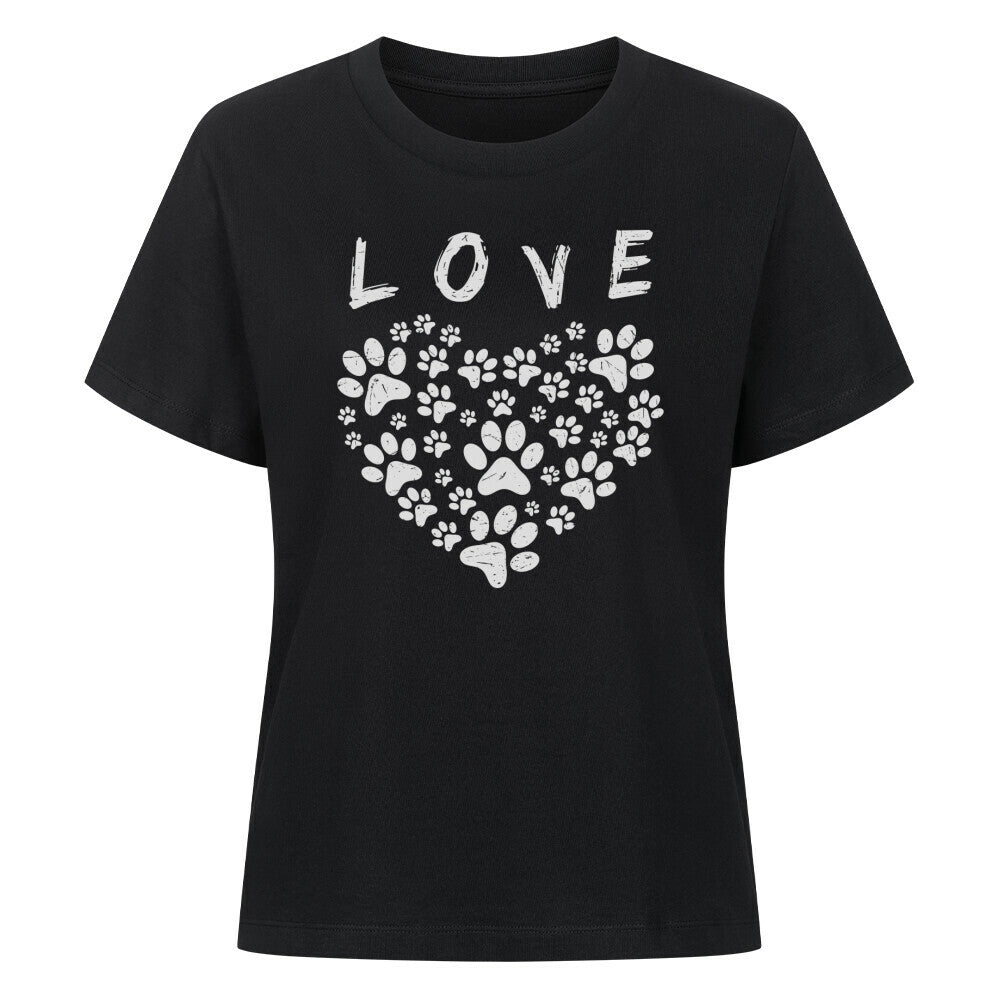 Premium Damen-Shirt "PAW LOVE" Schwarz – hunde-shirt.de