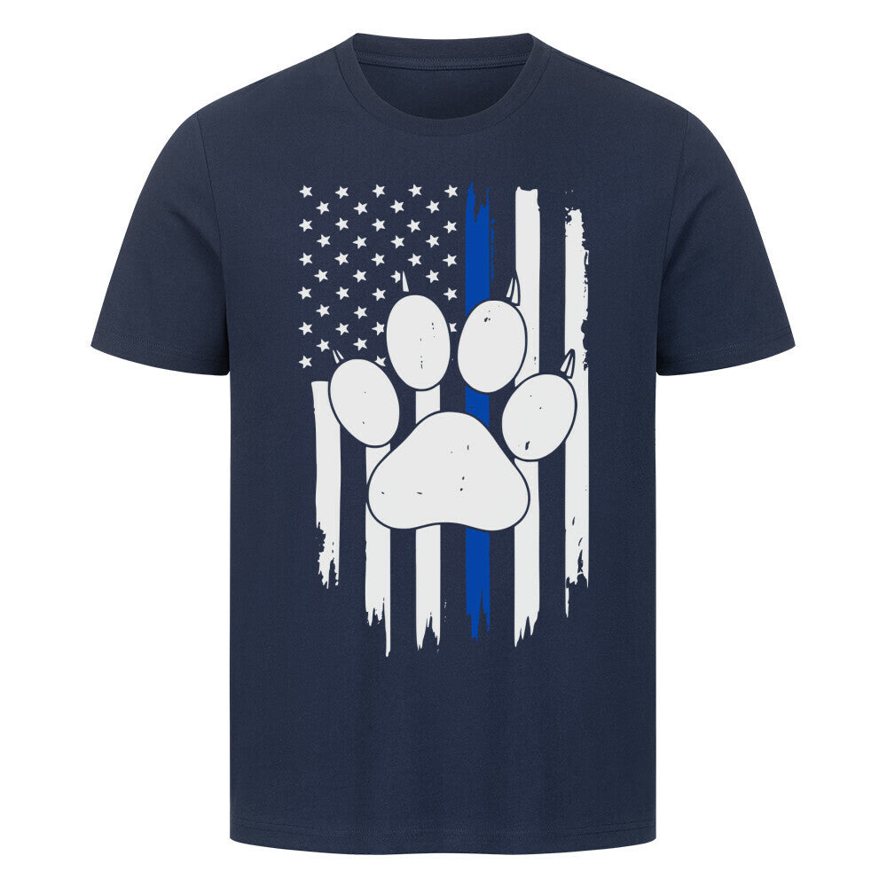 Premium T-Shirt "FLAG PAW" French Navy – hunde-shirt.de