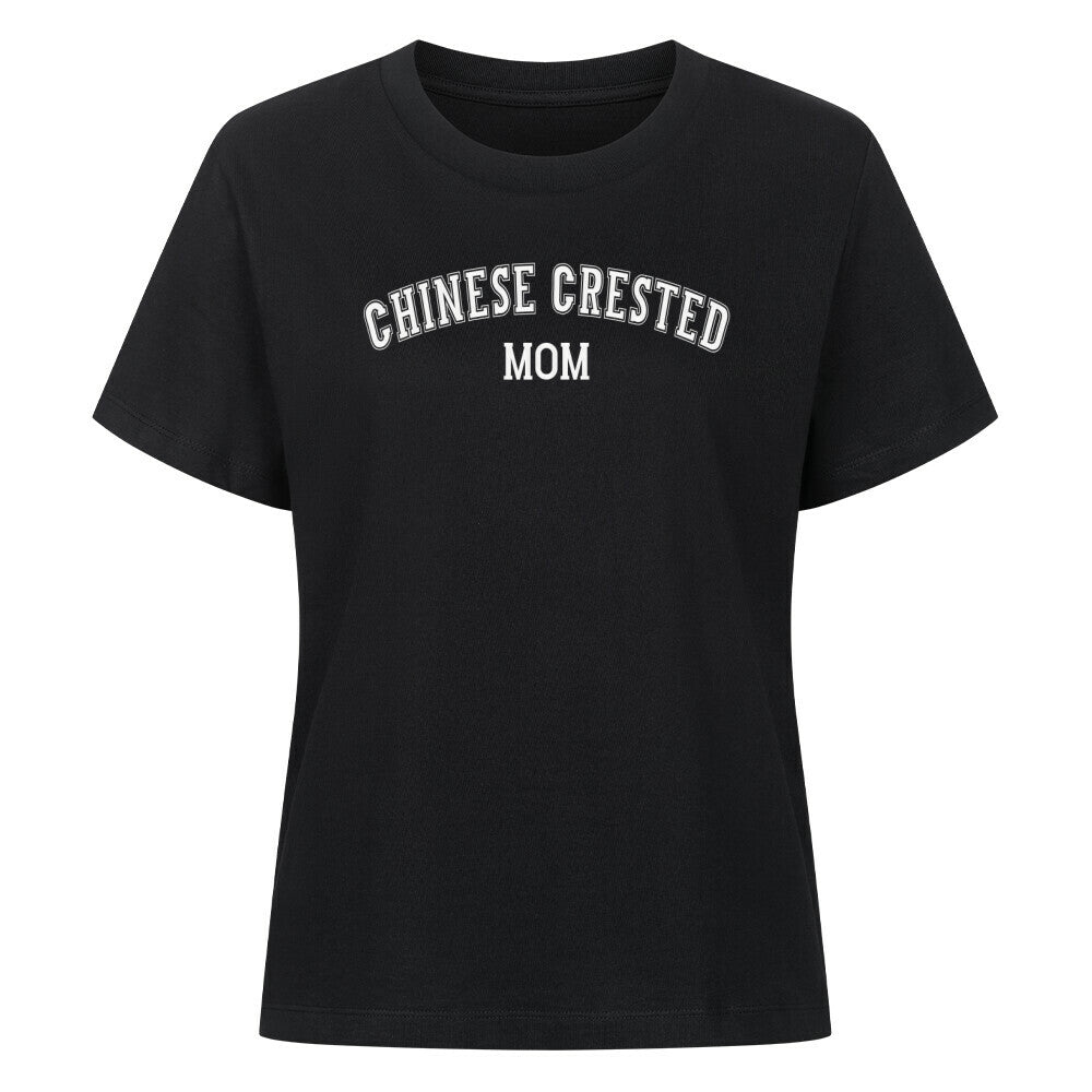 Premium Damen-Shirt "Chinese Crested - MOM" Schwarz – hunde-shirt.de