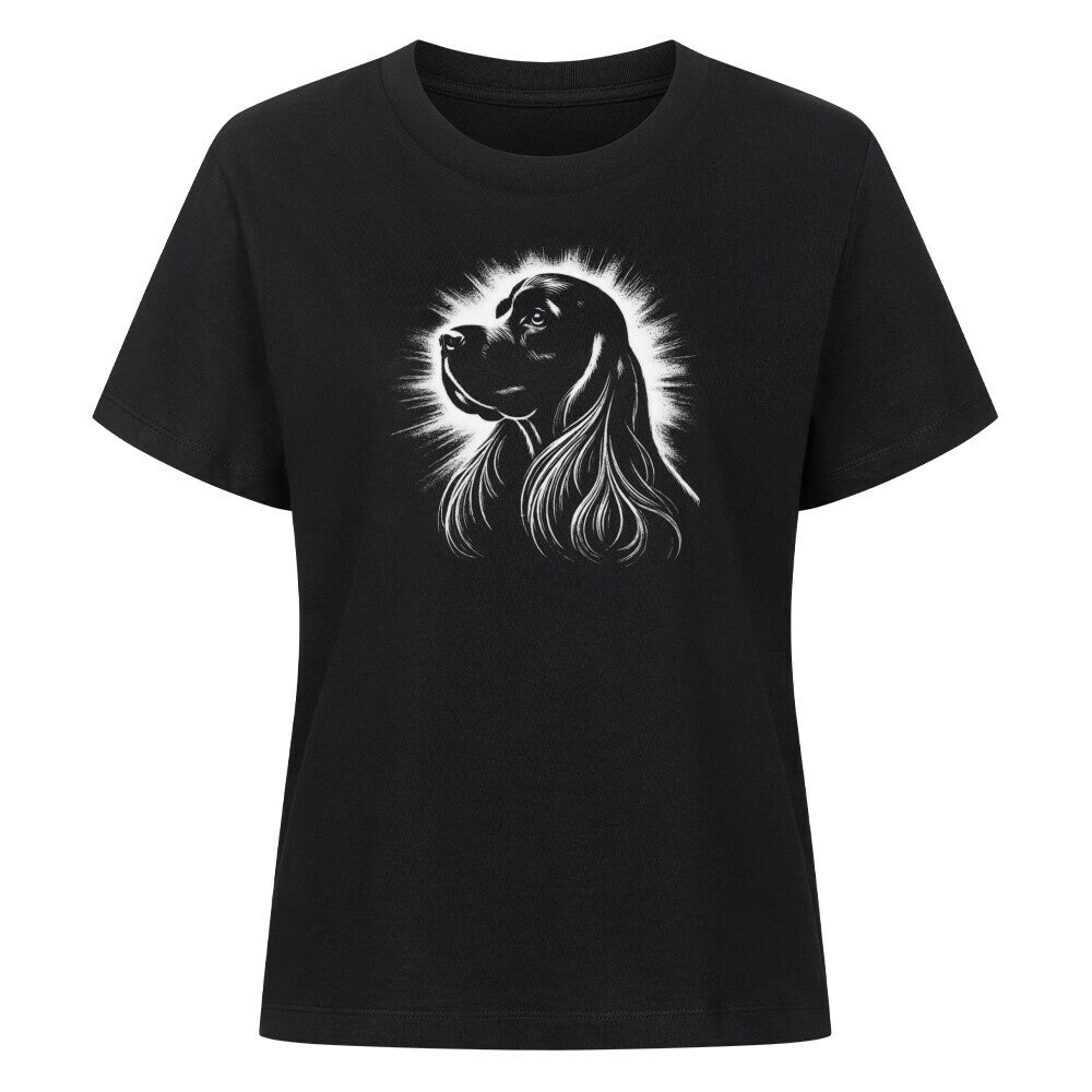 Premium Damen-Shirt "Cocker Spaniel - Shine" Schwarz – hunde-shirt.de