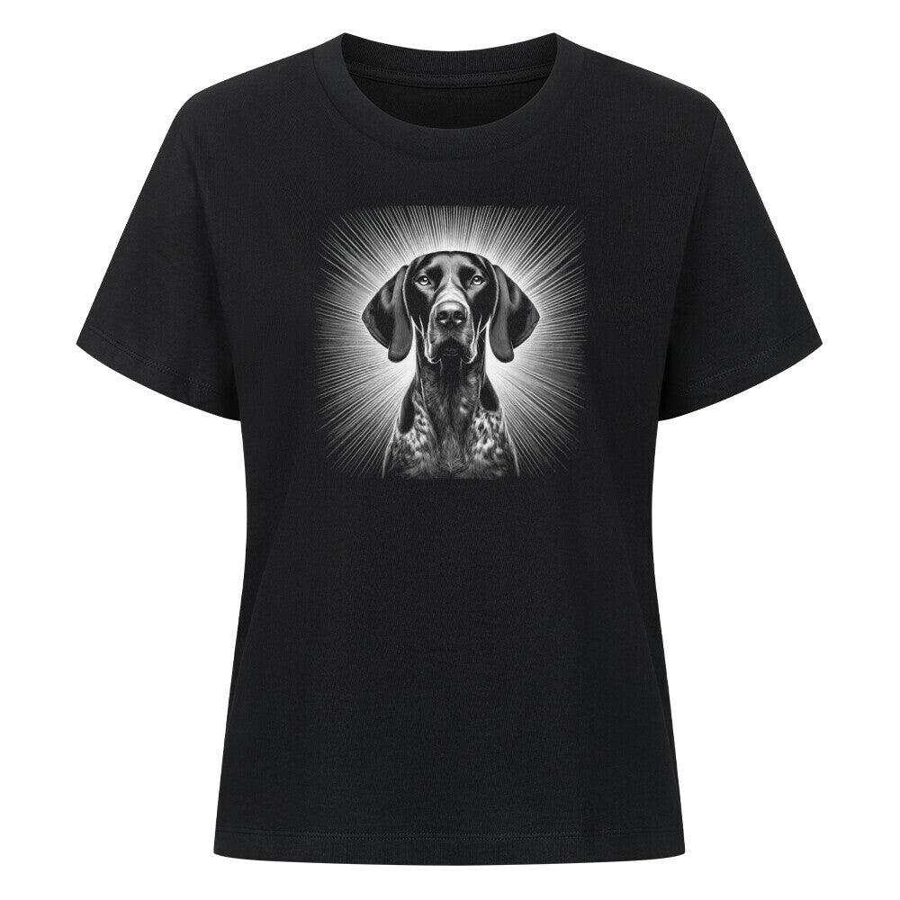 Premium Damen-Shirt "Deutsch Kurzhaar - Bright" Schwarz – hunde-shirt.de