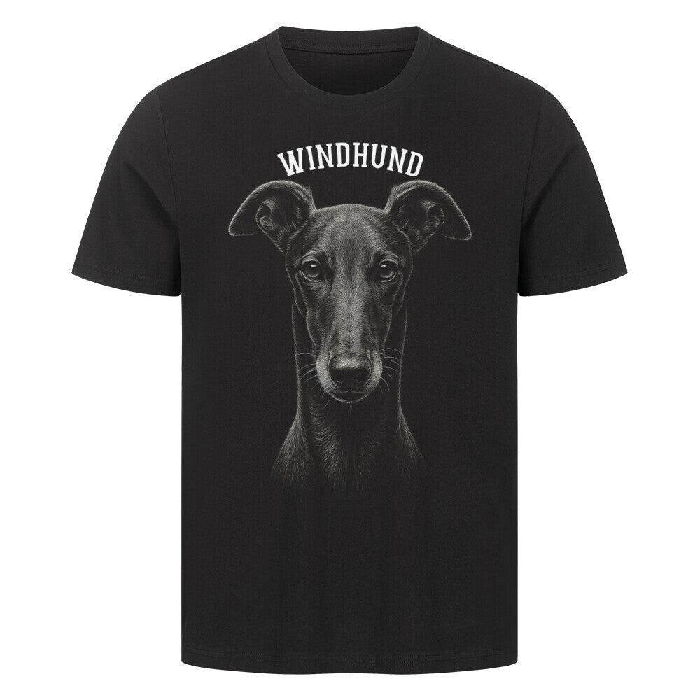 Premium T-Shirt "Windhund - Pure" Schwarz – hunde-shirt.de