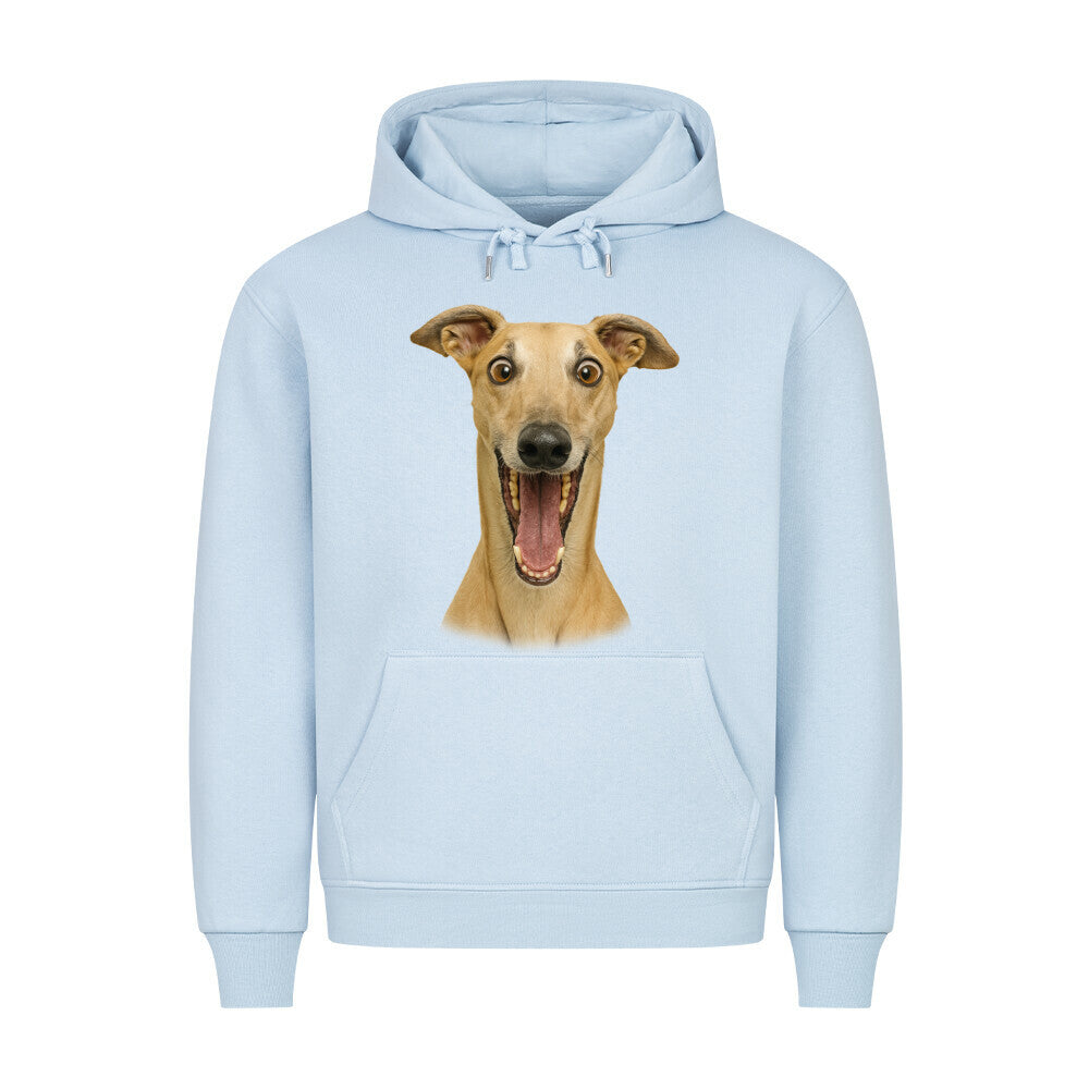 Premium Hoodie "Greyhound - Crazy" Babyblau – hunde-shirt.de