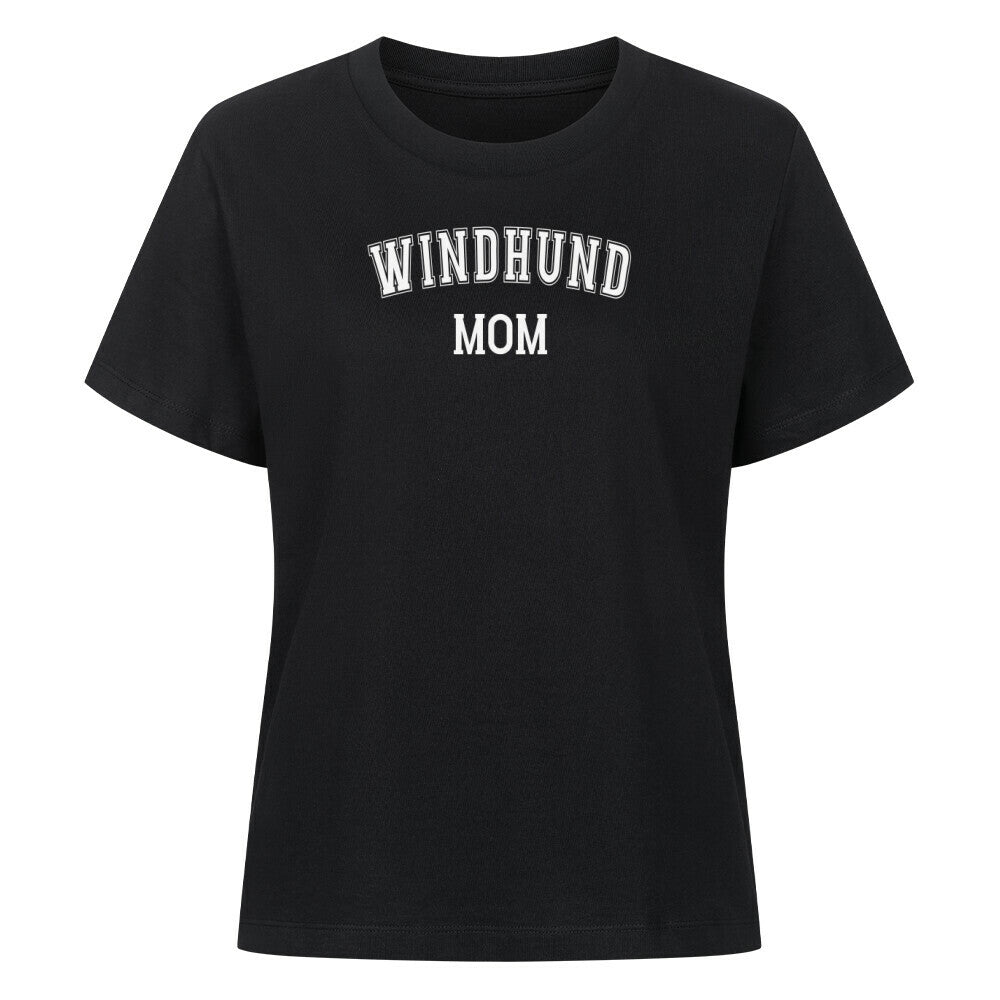 Premium Damen-Shirt "Windhund - MOM" Schwarz – hunde-shirt.de