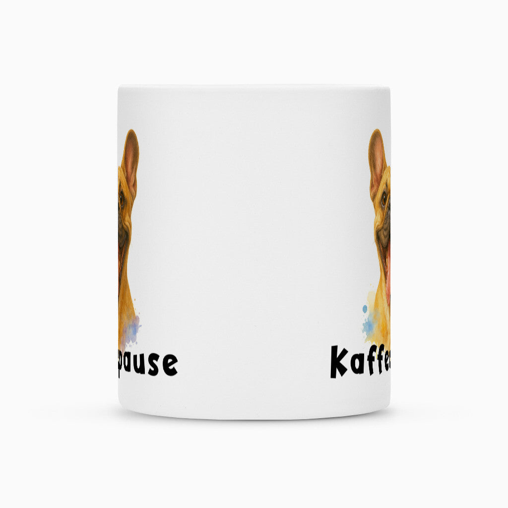 Tasse "Frenchie hell - Kaffeepause" – hunde-shirt.de
