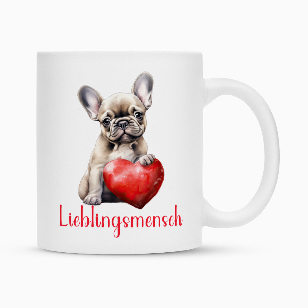 Tasse "Frenchie Puppy - Lieblingsmensch" Weiß – hunde-shirt.de