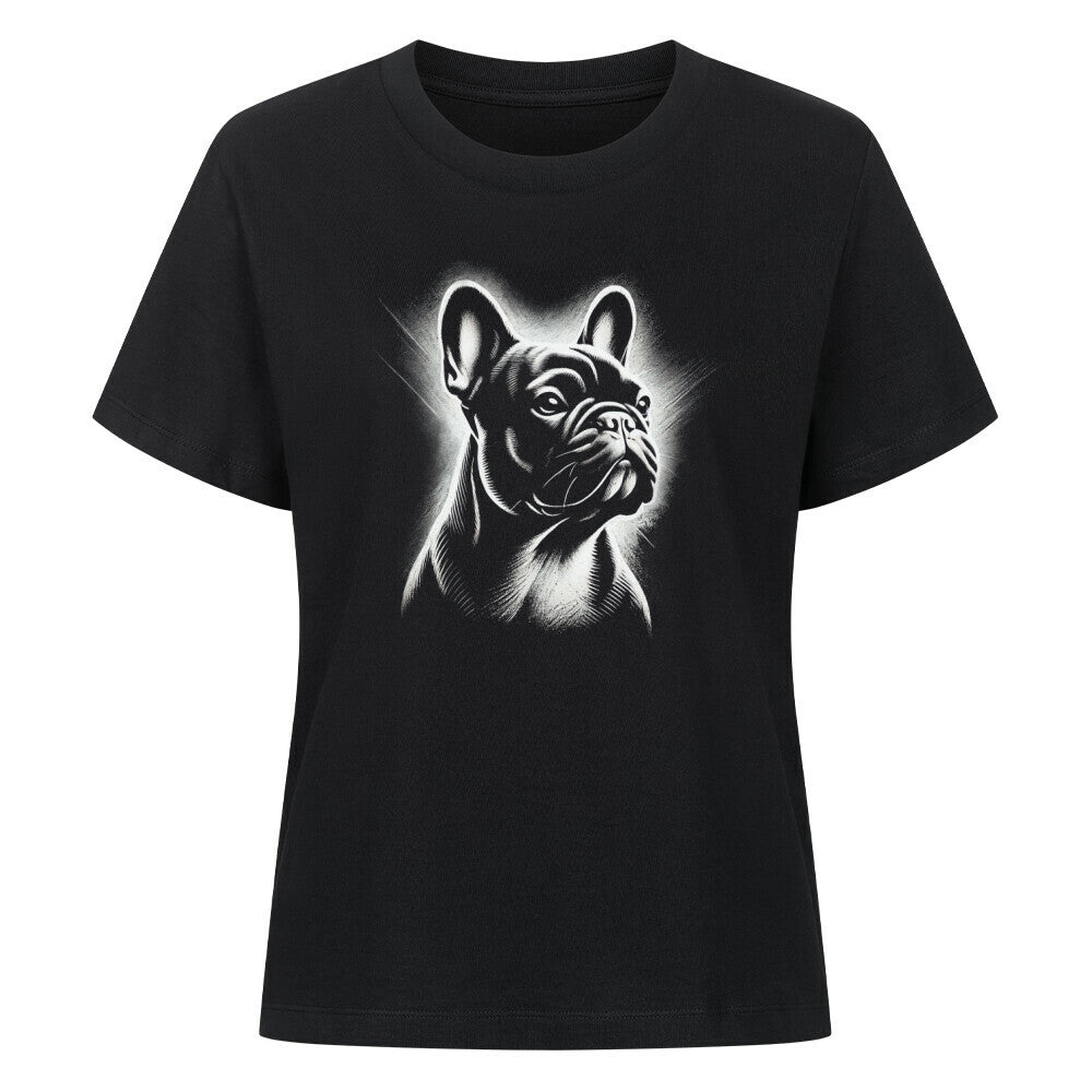 Premium Damen-Shirt "Frenchie Shine" Schwarz – hunde-shirt.de