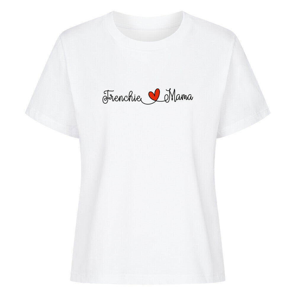 Premium Damen-Shirt "Frenchie - Mama" Weiß – hunde-shirt.de