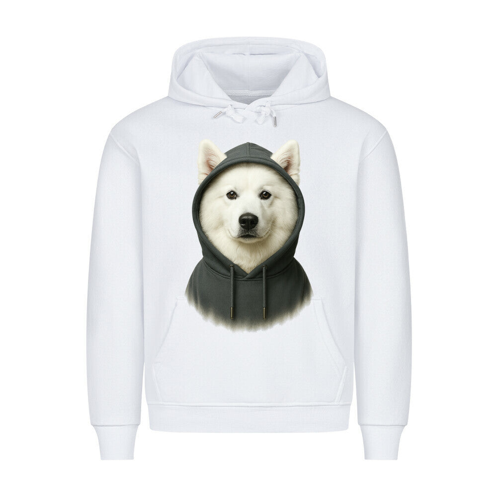 Premium Hoodie "American Eskimo - Hooded" Weiß – hunde-shirt.de