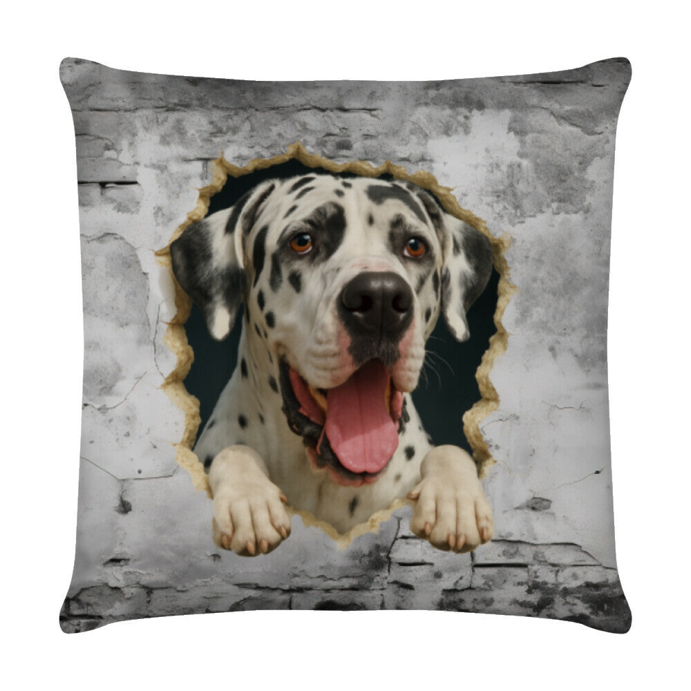 Kissen "Dogge Harlekin - Wall" Weiß – hunde-shirt.de