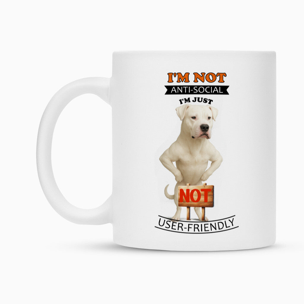 Tasse "Dogo Argentino - Anti-Social" – hunde-shirt.de