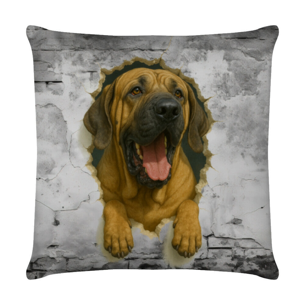 Kissen "Fila Brasileiro - Wall" Weiß – hunde-shirt.de